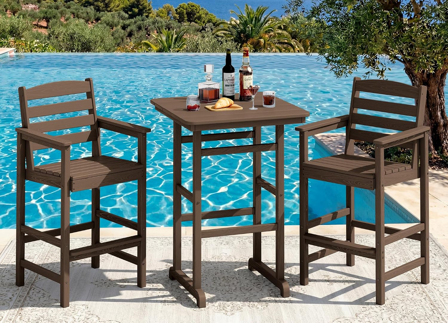 Adirondack Chair Wood - 3 Pcs Set Kursi Adirondack Tinggi