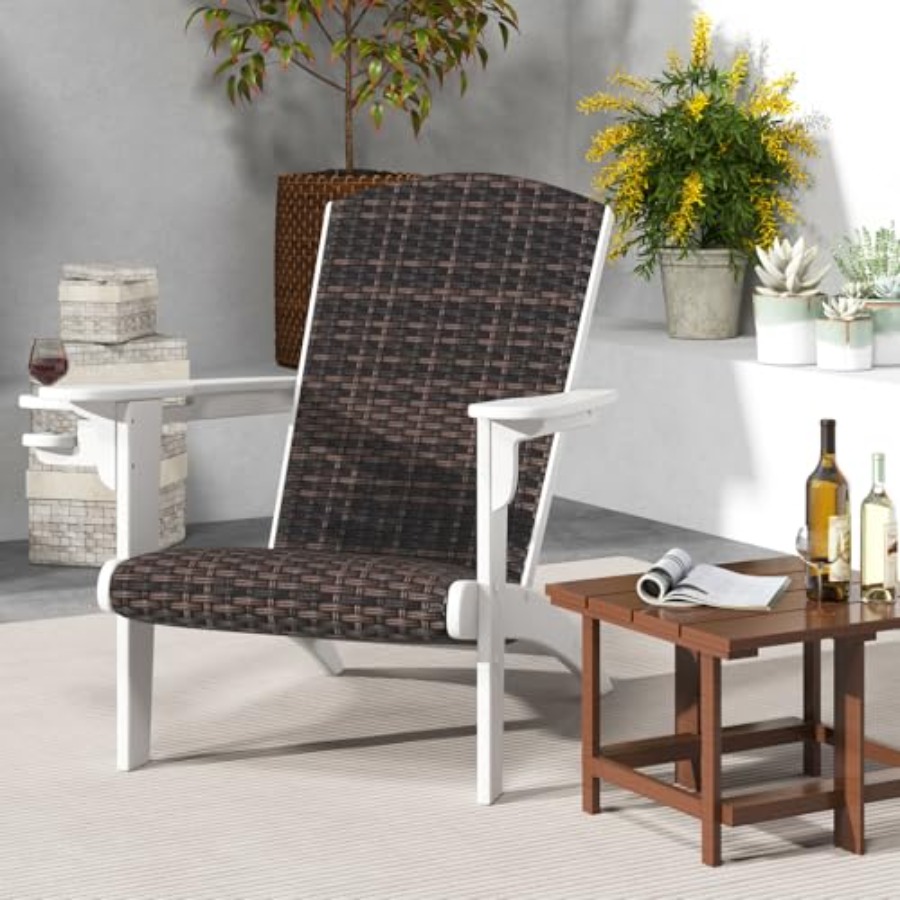 Adirondack Chair Wood - Kursi Adirondack Anyaman Rotan untuk Teras,