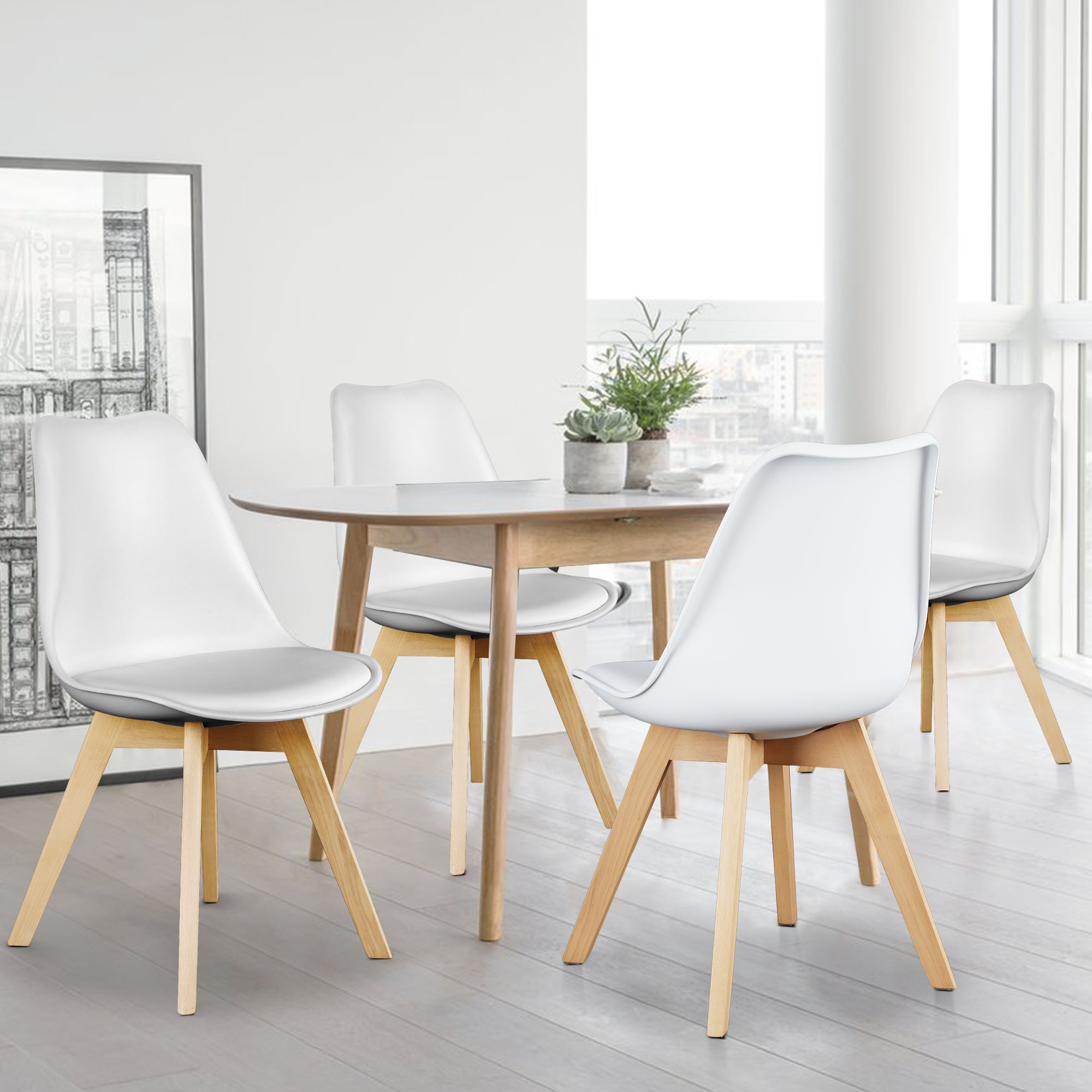 JHK Set kursi makan kulit PU 4 - Adirondack Chair Wood ulasan dan harga
