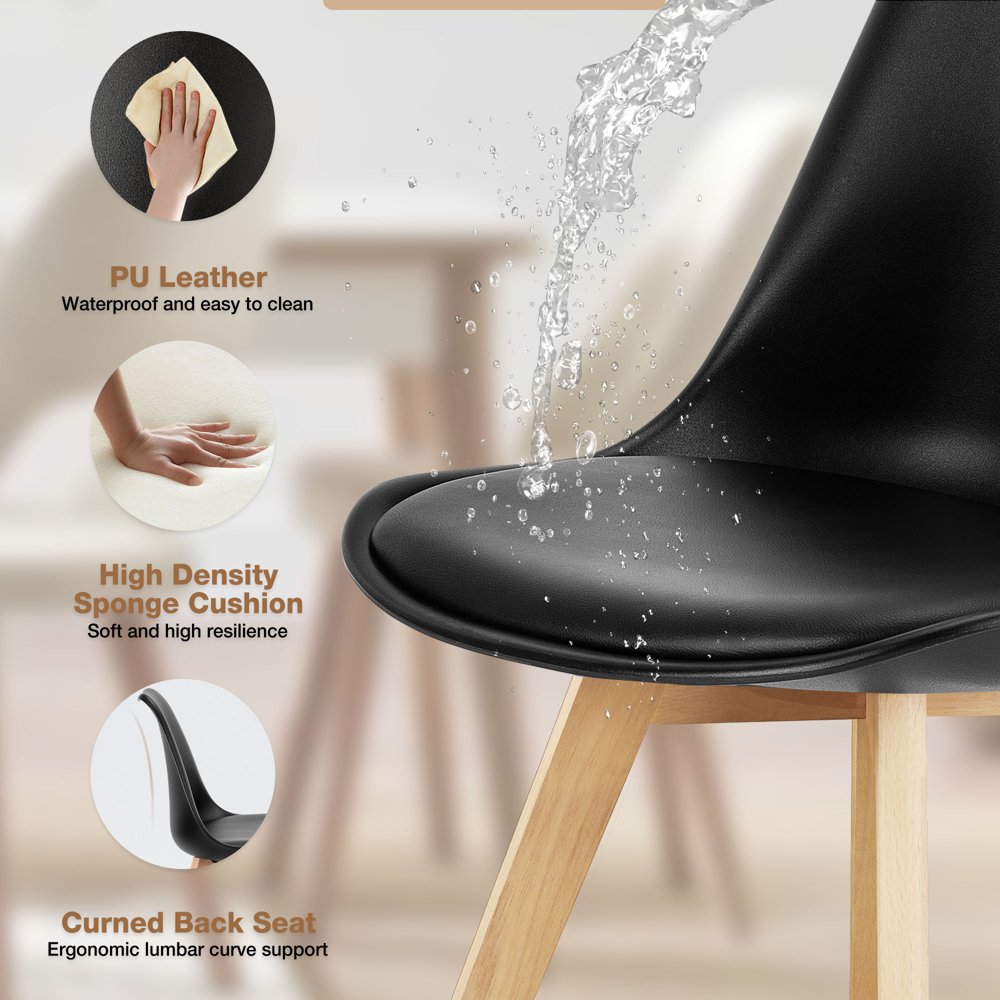 JHK Set kursi makan kulit PU 4 - Adirondack Chair Wood ulasan dan harga