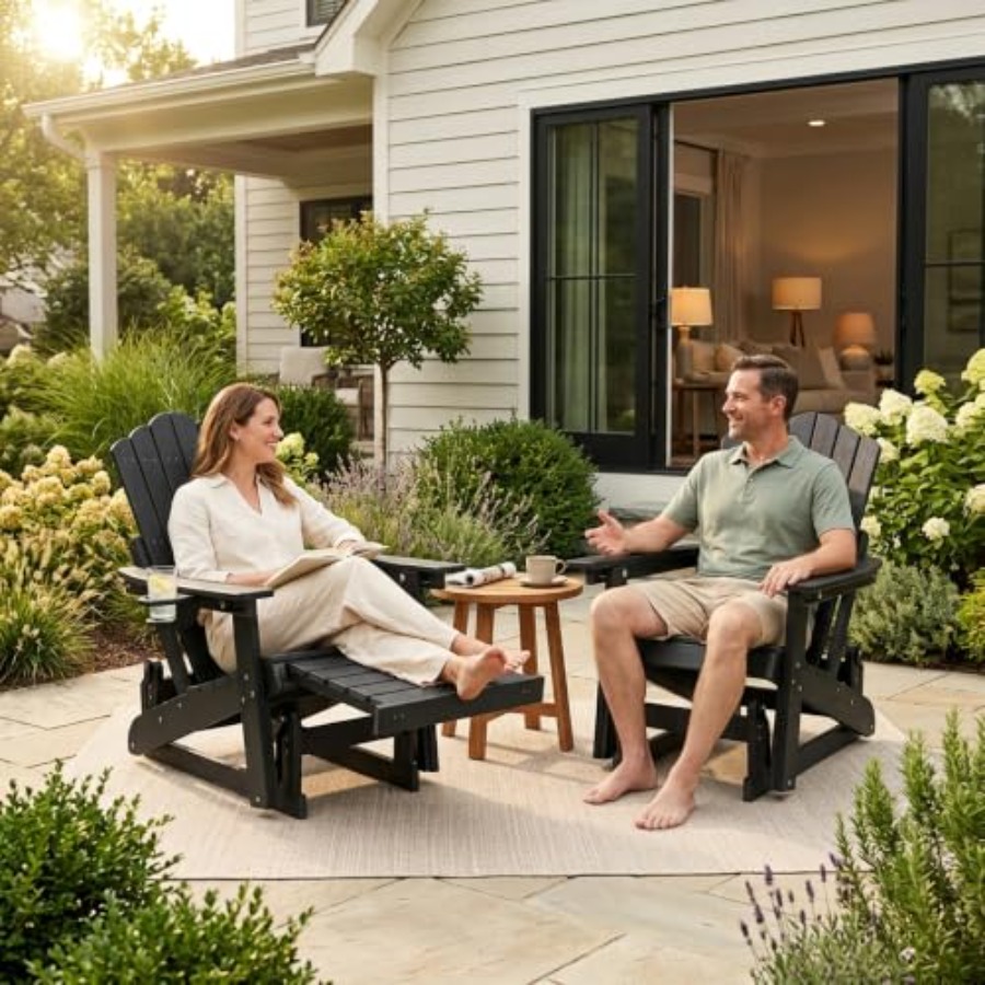 Kursi Glider Adirondack dengan - Adirondack Chair Wood ulasan dan harga