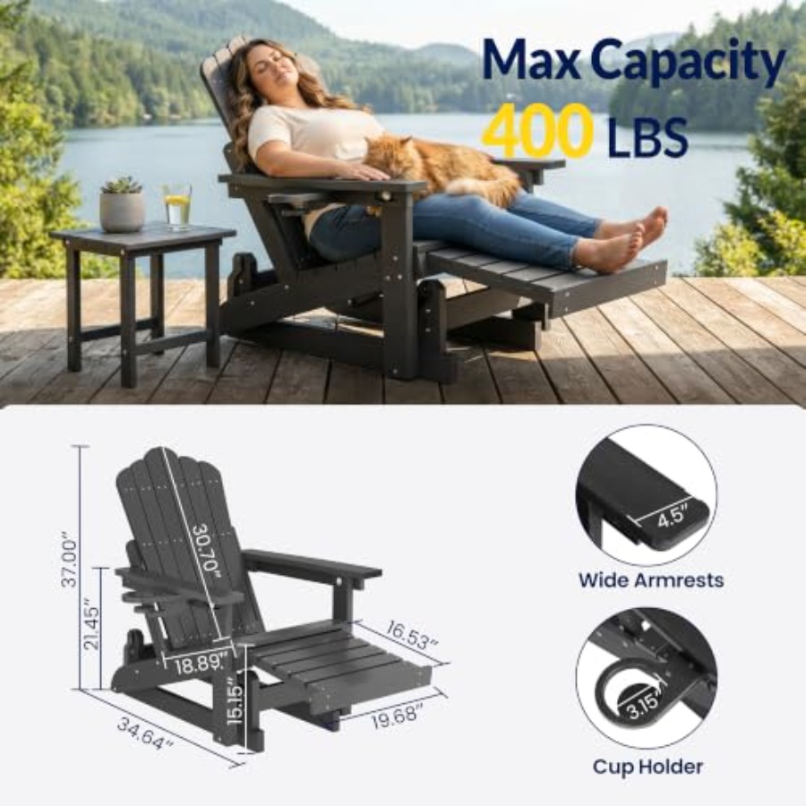 Kursi Glider Adirondack dengan - Adirondack Chair Wood ulasan dan harga