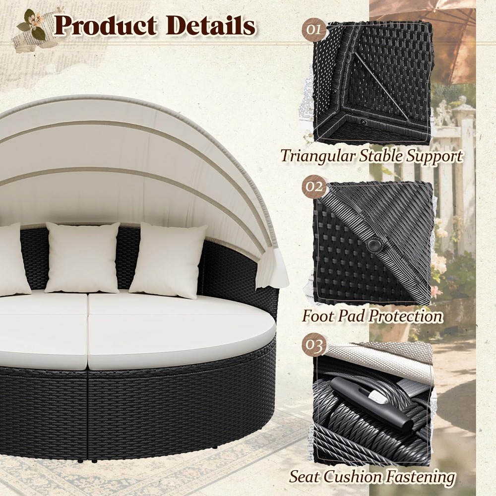 Sofa Daybed Bulat untuk Teras  - Outdoor Furniture For Sale ulasan dan harga