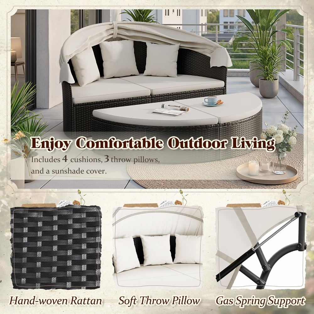 Sofa Daybed Bulat untuk Teras  - Outdoor Furniture For Sale ulasan dan harga