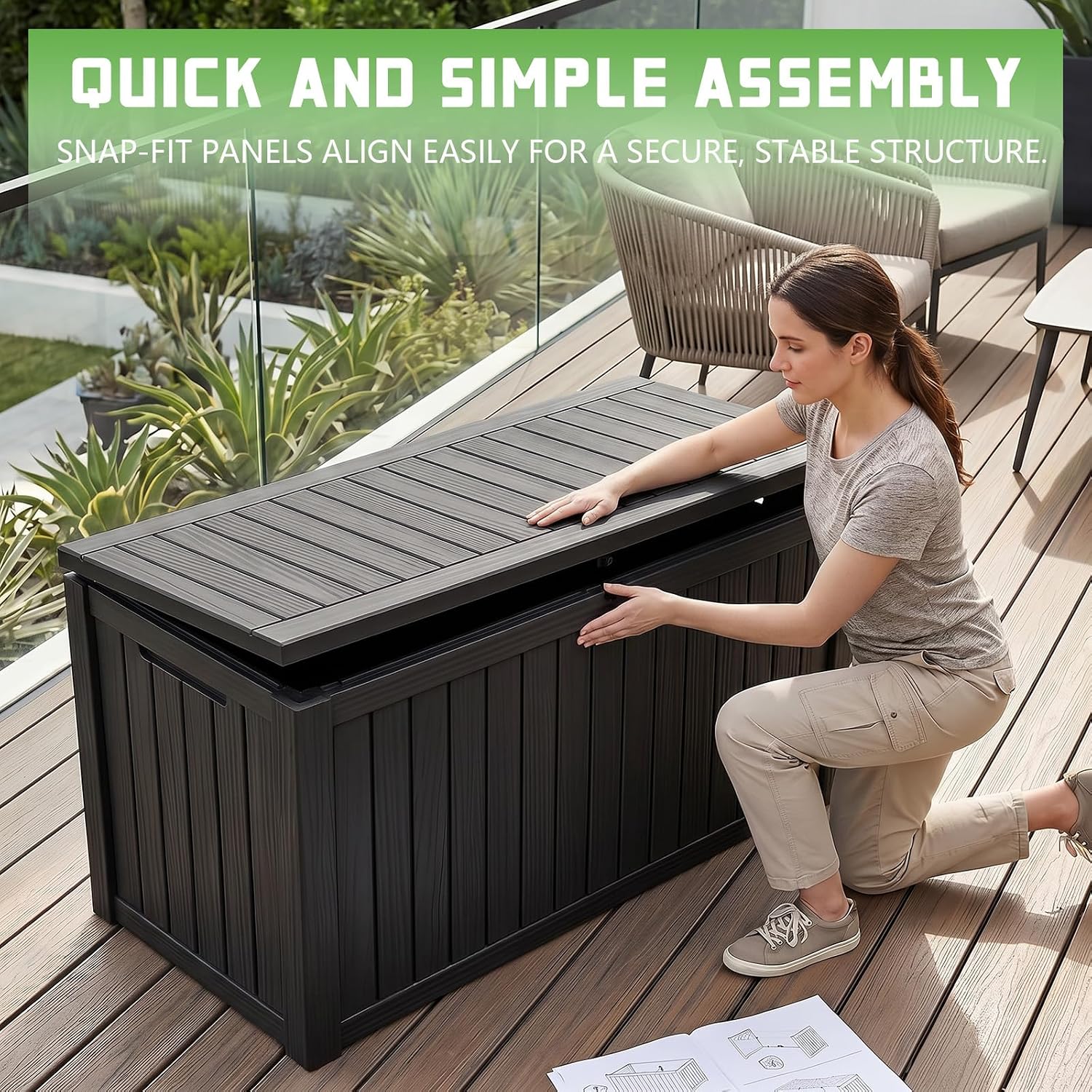 Kotak Penyimpanan Resin 200 Ga - Outdoor Furniture With Storage ulasan dan harga