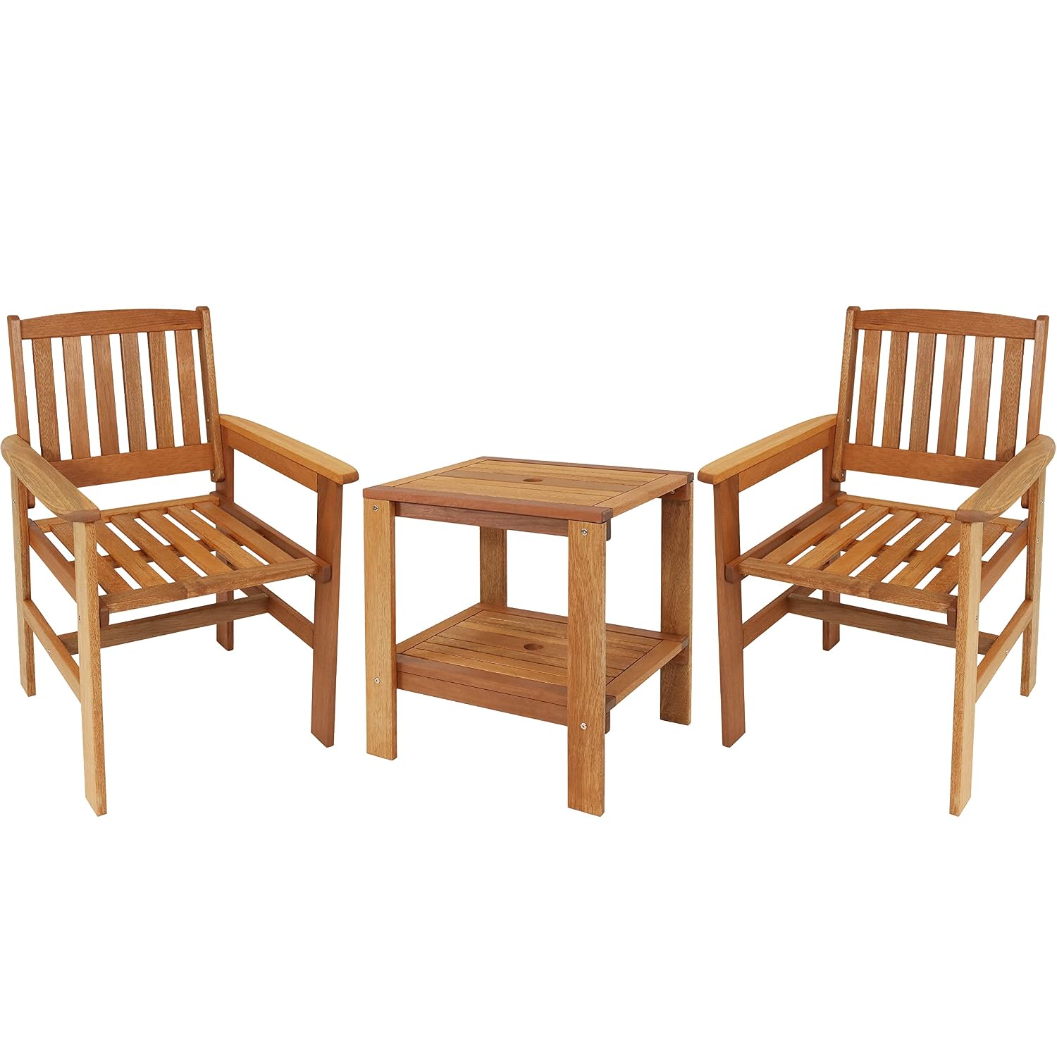Set Patio Kayu 3-Potong 2 Kurs - Outdoor Furniture Oil Teak ulasan dan harga