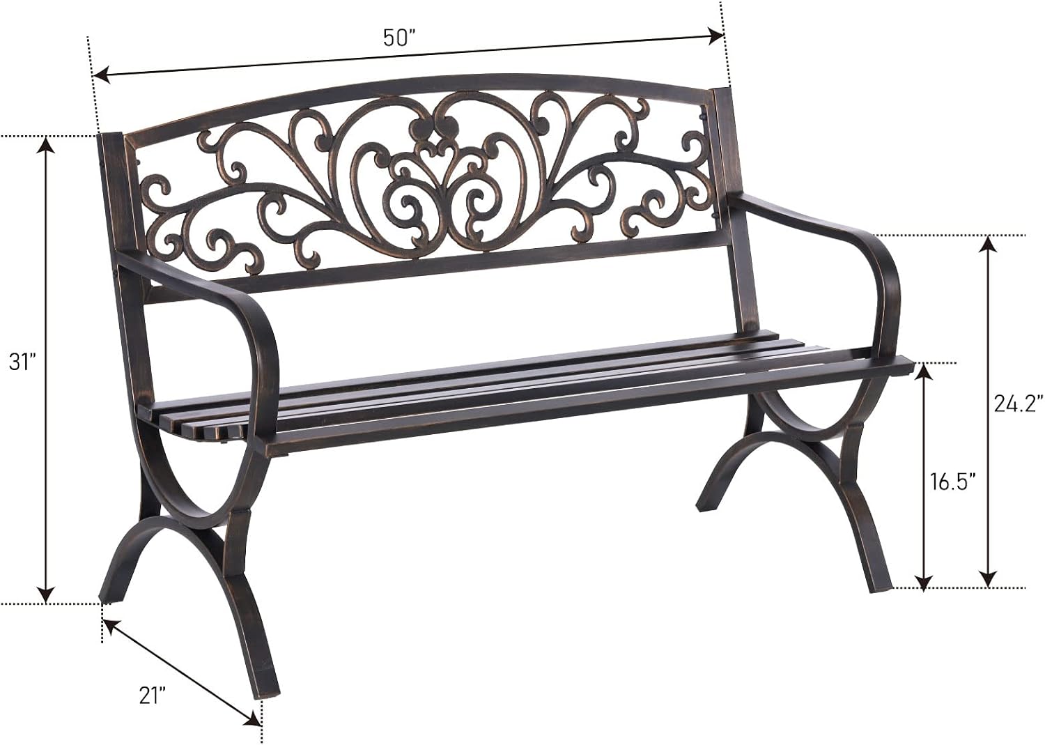 Kursi Taman Luar Ruangan 50 In - Outdoor Furniture Bench ulasan dan harga